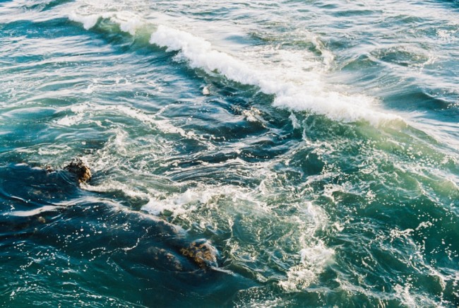 Ocean waves breaking